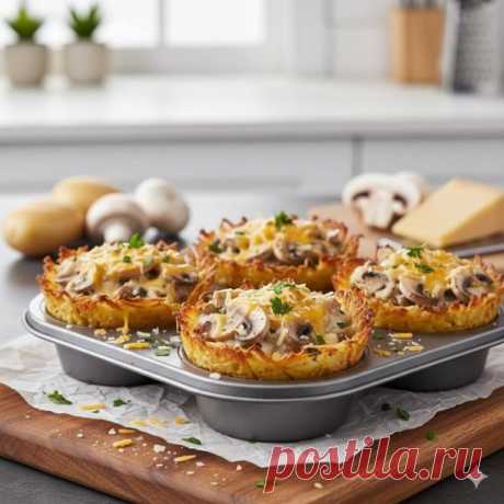 🥔 Картофельные корзиночки с грибами и сыром 🧀🍄 | Интересный контент в группе Рецептомания в ОК (Одноклассники)