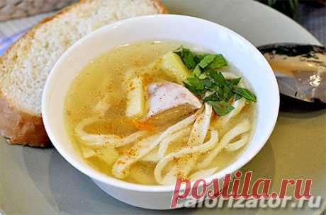 Суп с лапшой и курицей - как приготовить, рецепт с фото по шагам, калорийность - www.calorizator.ru