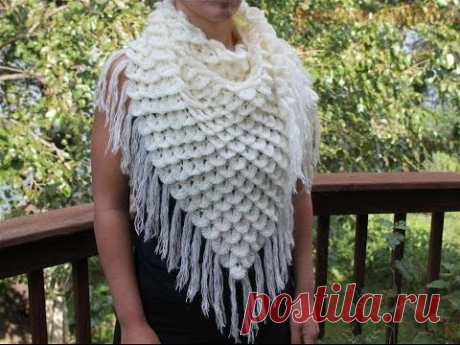 Шаль узором крокодиловая кожа (Shawl pattern crocodile skin)