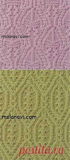 Ажурные узоры спицами. Подборка.