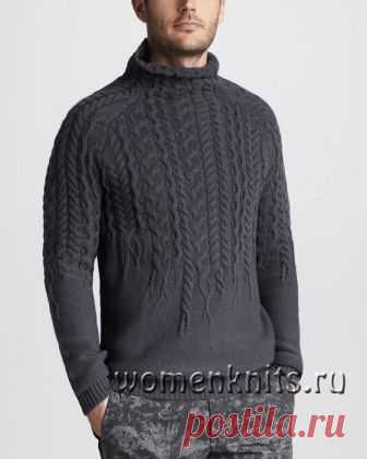 Стильный мужской свитер спицами от Just Cavalli