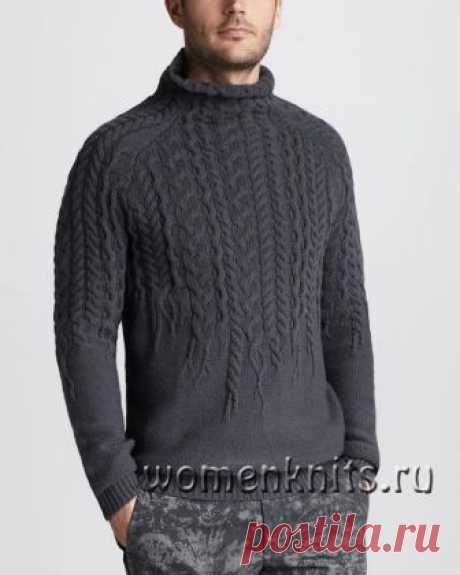 Стильный мужской свитер спицами от Just Cavalli