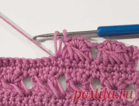 Выполнение крючком перекрещенного столбика