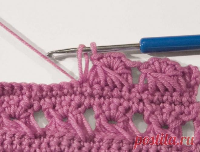 ​Выполнение крючком перекрещенного столбика