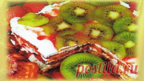 Вкуснейший Торт из печенья с творожной начинкой без выпечки. - Супер простой пошаговый рецепт с фото