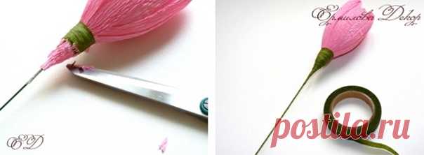 Букет тюльпанов из гофрированной бумаги и конфет