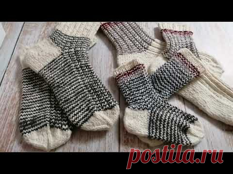 №179 Полосатое трио. Носки спицами мужские, женские, детские #носочные_дела #носки_спицами #вязание