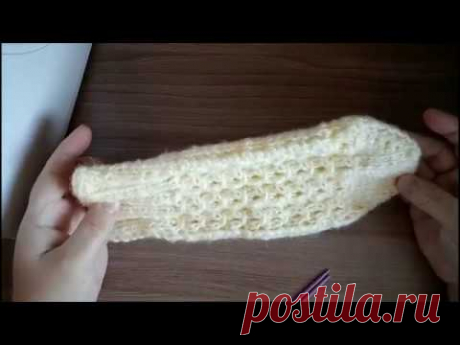 рукавицы на двух спицах