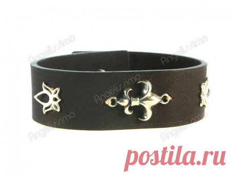 Браслет из кожи &quot;Лилия&quot; от Amorem