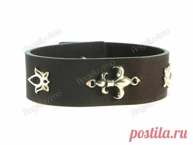 Браслет из кожи "Лилия" от Amorem