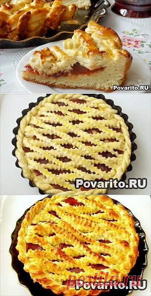Сдобный дрожжевой пирог с повидлом.