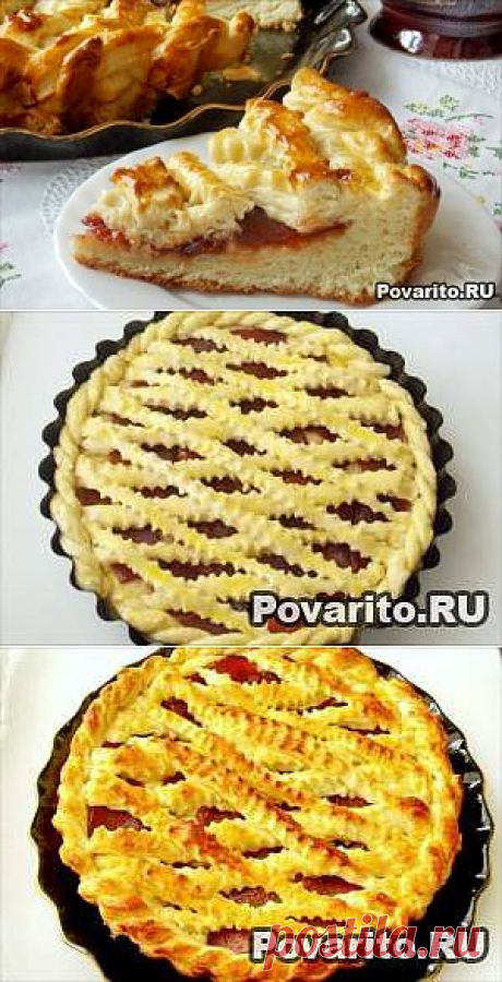 Сдобный дрожжевой пирог с повидлом.
