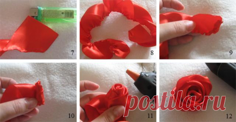 Розы из лент своими руками (75 фото)