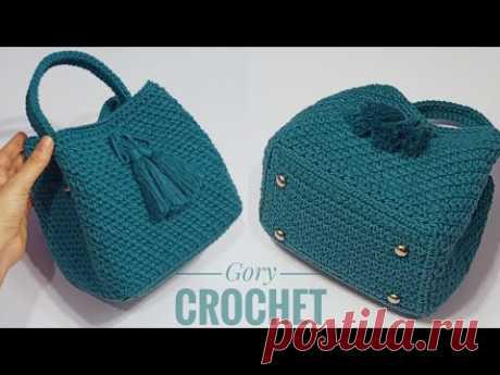 كروشيه شنطه بخيط مكرميه قطن /crochet bag/bolso de ganchillo/вязаная сумка/tığ işi çanta