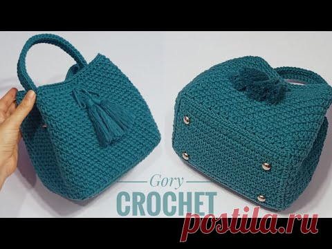 كروشيه شنطه بخيط مكرميه قطن /crochet bag/bolso de ganchillo/вязаная сумка/tığ işi çanta