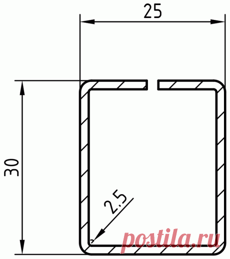 Армирующий профиль 25х30 (Veka 113.002) – Оконный профиль для систем Веко
