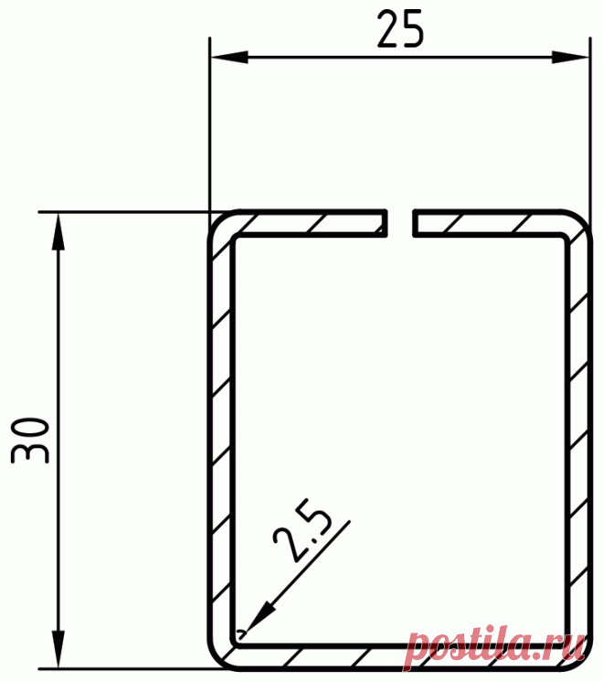 Армирующий профиль 25х30 (Veka 113.002) – Оконный профиль для систем Веко