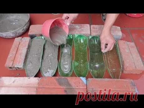 Plastic Bottles And Cement - Ideas Making Cement Flower Pots At Home For You