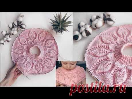 Круглая кокетка листиками