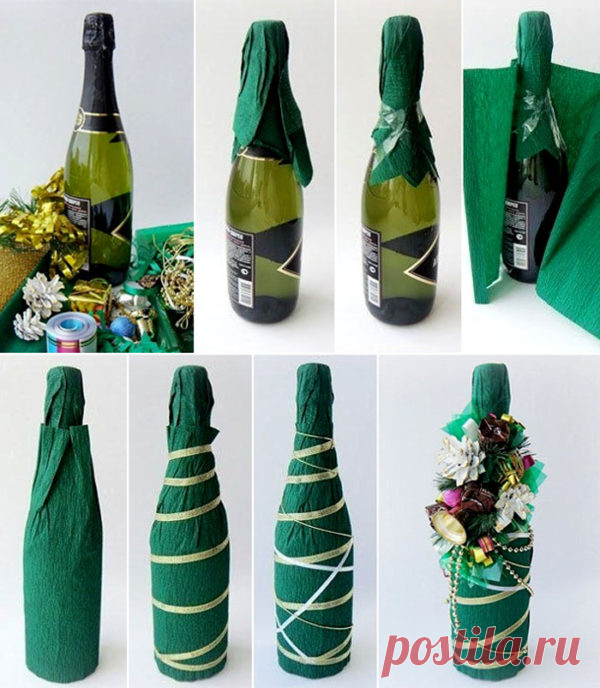 Бутылки: оригинальная упаковка к новому году — DIYIdeas