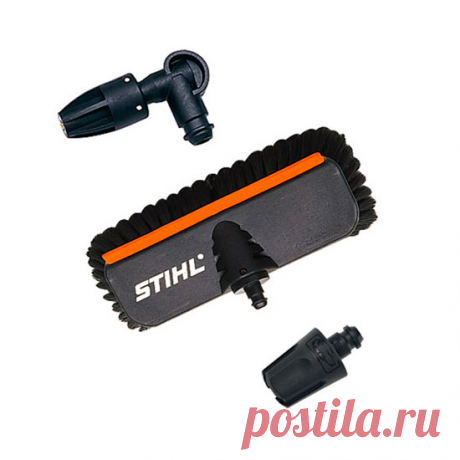 Комплект для чистки автомобиля Stihl включает в себя моющую щетку, автомобильную форсунку с увеличенным углом обработки и угловую форсунку 90°. Подходит для моек высокого давления Rе 90-130 PLUS, с защелкивающейся муфтой.