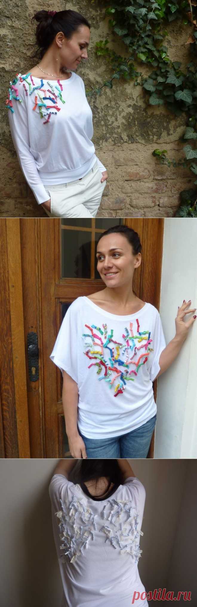 Трикотажные шарфики и декор футболок / Шарфы / Своими руками - выкройки, переделка одежды, декор интерьера своими руками - от ВТОРАЯ УЛИЦА