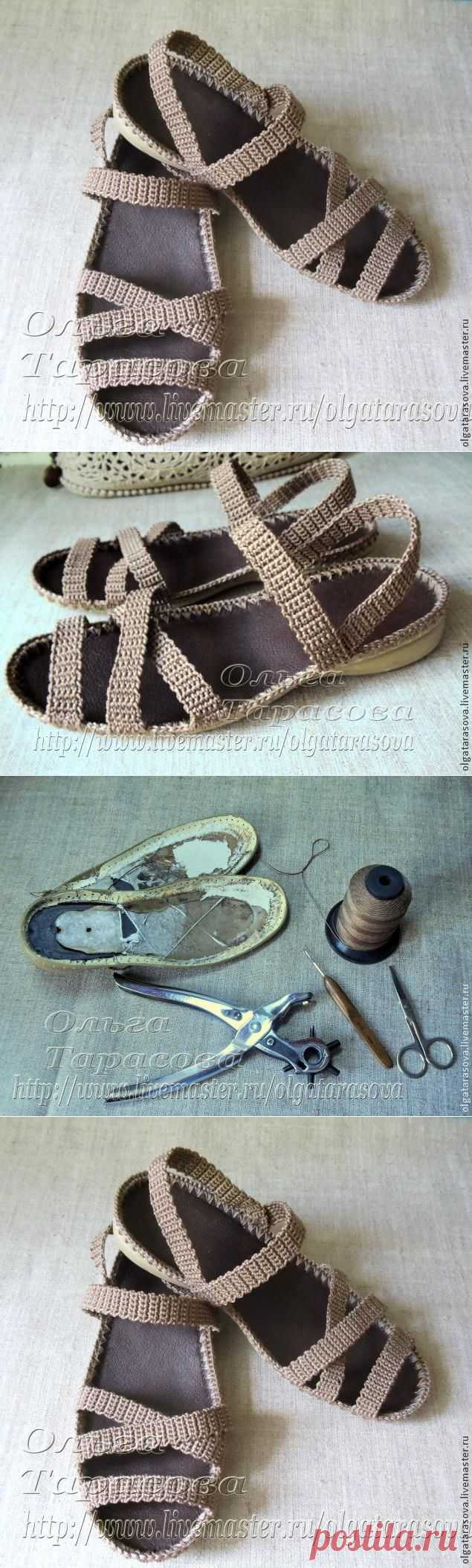 Вязаные босоножки..