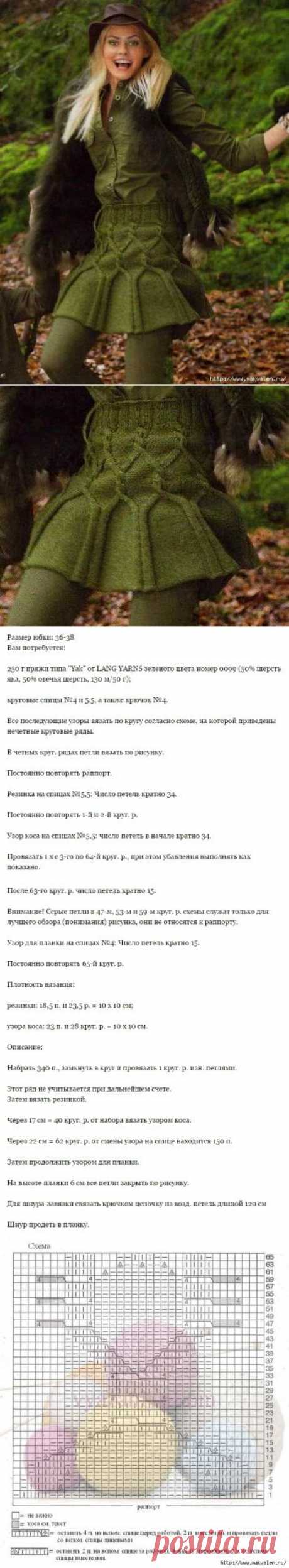 Модная юбка спицами | Рукоделие и вышивка