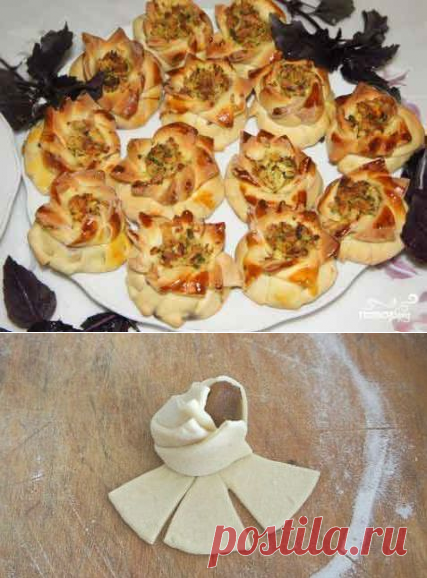 Розочки из теста с мясом | Domosedkam.ru