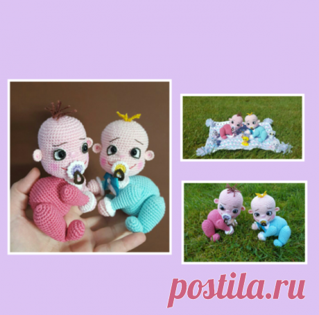 Anleitung Krabbel Babys Mädchen und Junge auf Decke 12 cm Groß