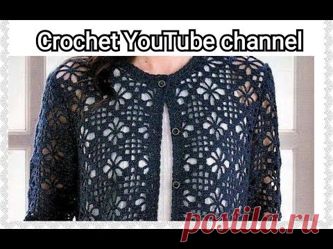 الجزء التاني / جاكت كروشيه بغرزة العنكبوت /قناة #كروشيه_يوتيوب