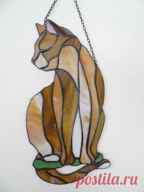 Gato cristal de vidriera - Etsy Chile