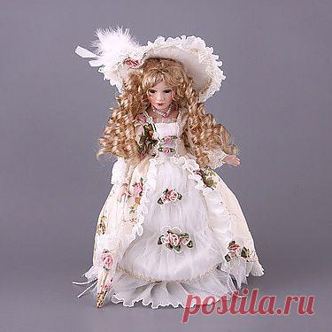 Фарфоровая кукла с мягконабивным туловищем высота=41 см (842178)
