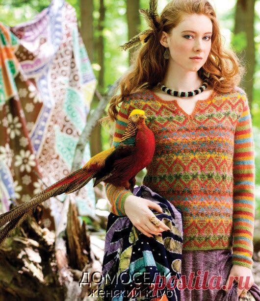 Пуловер вязаный спицами | ДОМОСЕДКА
