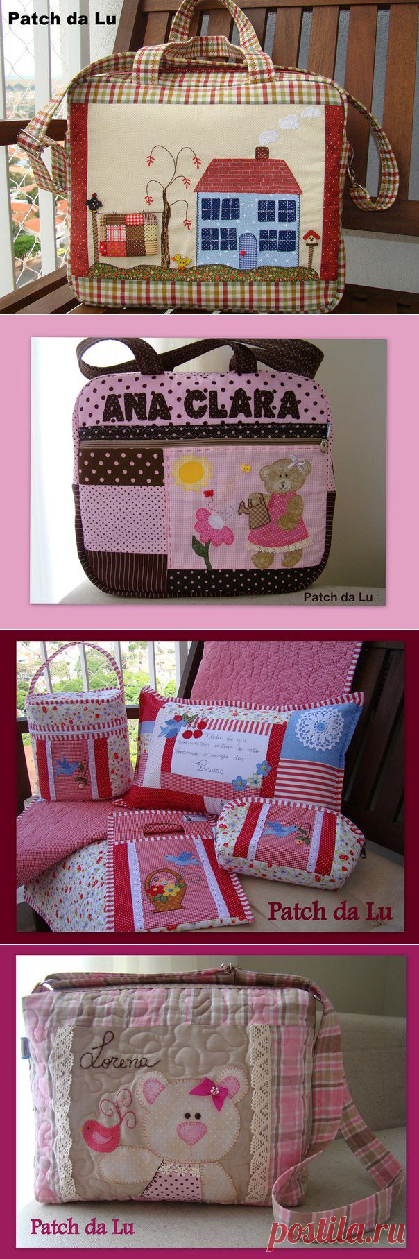 Лоскутные аппликации (сумки, подушки) Luciana Angarten. Patch da Lu