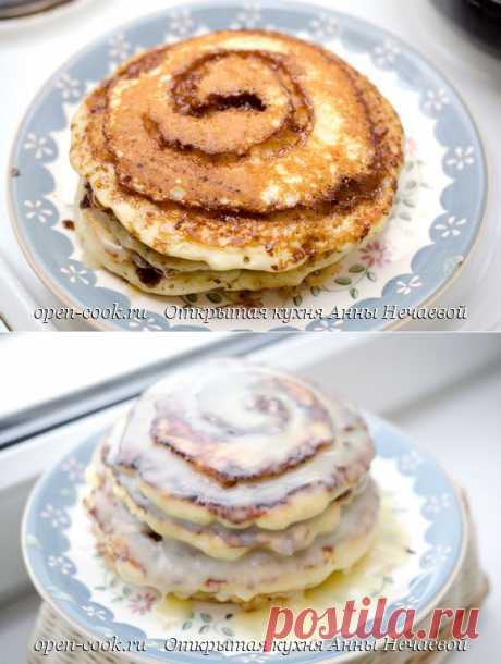 Cinnamon Roll Pancakes, пошаговый рецепт с фото