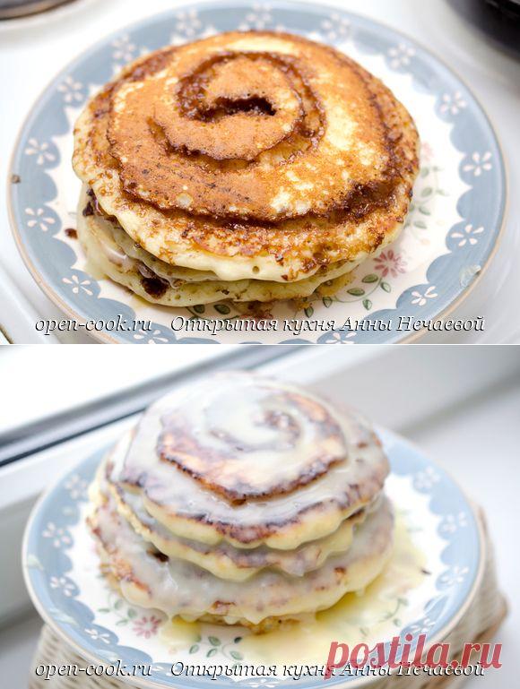 Cinnamon Roll Pancakes, пошаговый рецепт с фото