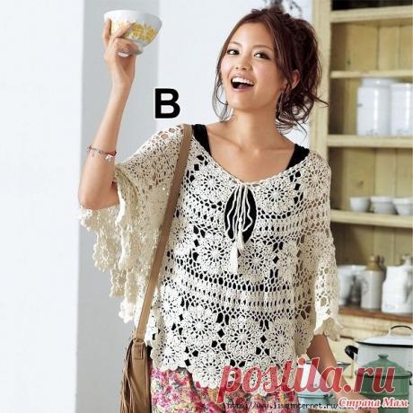 Предлагаю он-лайн по вязанию пончо или юбки "цветочные объятия" - Страна Мам