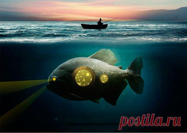 Создаём рыбу-субмарину в Фотошоп