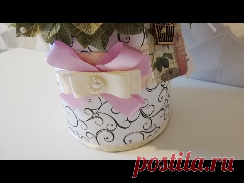 Шляпная коробка своими руками!!! Быстро и легко! Как сделать круглую коробку?!