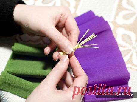 Красивые цветы из бумаги гофре — Рукоделие