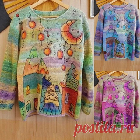 950.76руб. 49% СКИДКА|Новинка 2020 года, корейские модные винтажные свитера с принтом Laies, женские повседневные свободные вязаные пуловеры, женские уличные джемперы|Водолазки| | АлиЭкспресс Покупай умнее, живи веселее! Aliexpress.com