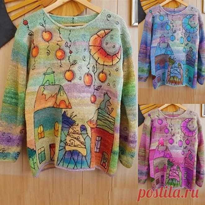 950.76руб. 49% СКИДКА|Новинка 2020 года, корейские модные винтажные свитера с принтом Laies, женские повседневные свободные вязаные пуловеры, женские уличные джемперы|Водолазки|   | АлиЭкспресс Покупай умнее, живи веселее! Aliexpress.com