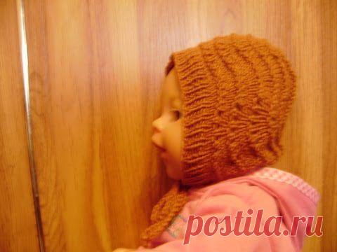 Как связать детскую шапочку чепчик спицами — Яндекс.Видео
