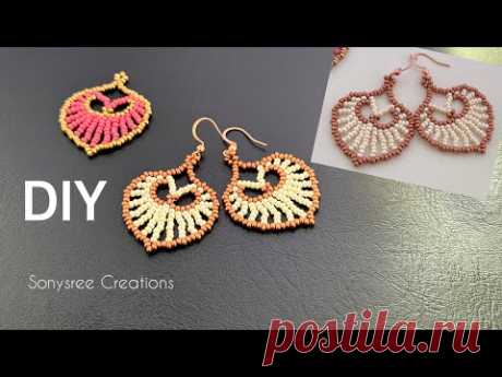 Fast &amp; Easy Earrings Tutorial || Seed beads Leaf Earrings/ Pendant Heart Earrings