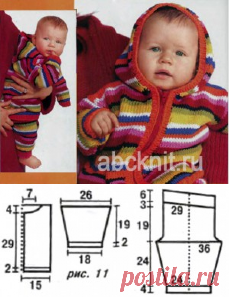 Вязаный костюм – кофта и штаны для новорожденного | Вязание спицами и крючком – Азбука вязания