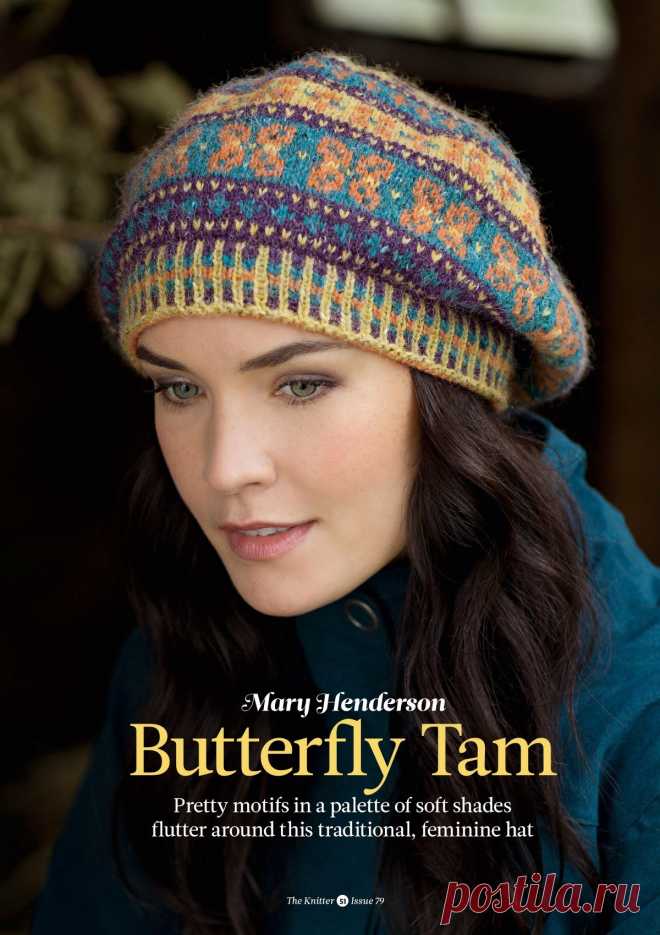 (+1) Берет спицами Butterfly (вязание спицами)