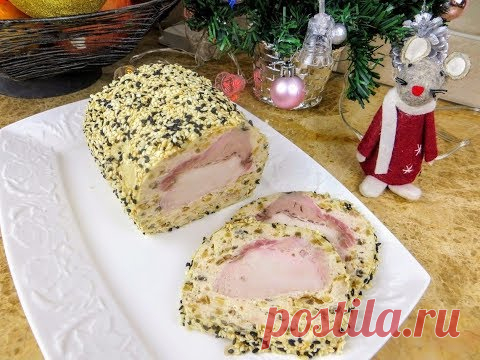 Я просто обернула мясо фаршем и получился Новогодний Мясной Рулет