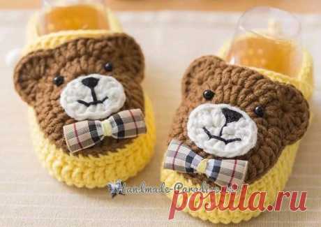 Пинетки с медвежатами крючком. Схемы вязания
https://handmade-paradise.ru/pinetki-s-medvezhatami-kr..