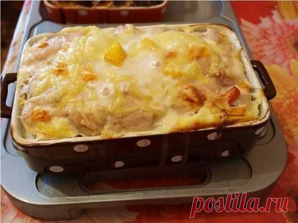 Запеканка с курицей и тыквой